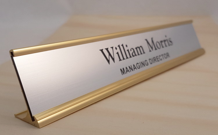 Premium Gold Aluminium Desk Top Name Bar